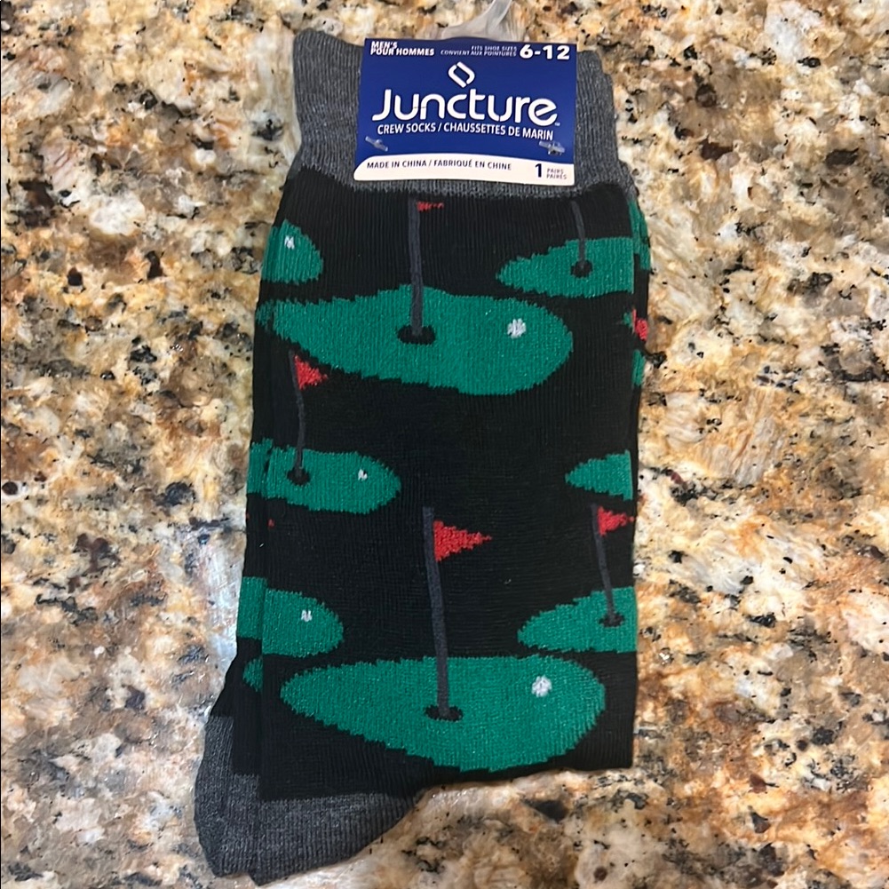 Black And Green Casual Golf Socks
